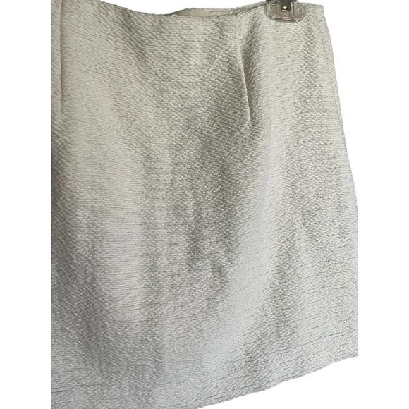 ECATE High Waist Mini Brocade Skirt Side Front Zip Size 8 Cream - Picture 3 of 6